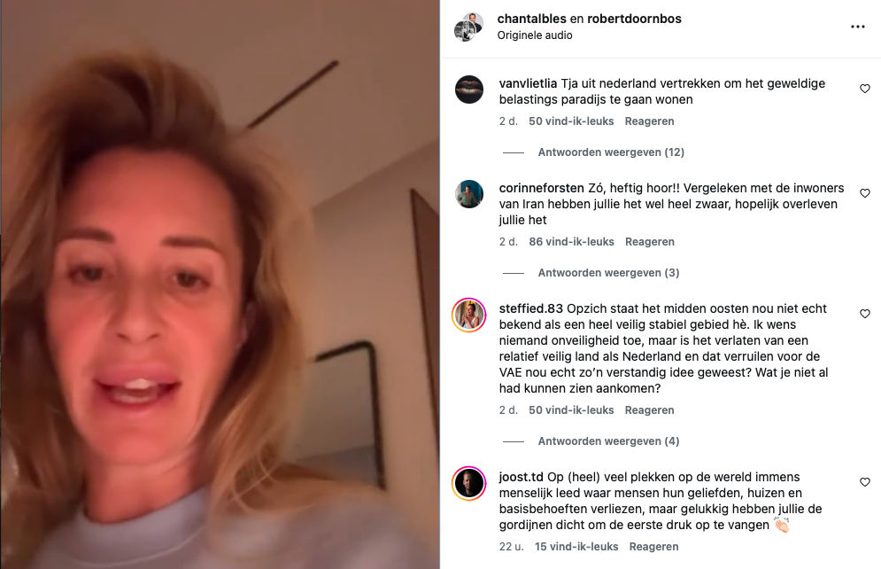 Kritiek op post Chantal Bles